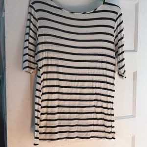Black and white striped top